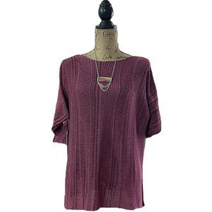 Sweater Handmade Red Wine Organic Cotton and Linen